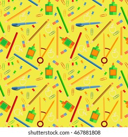 Bright pattern school supplies. Back to school.