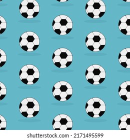 Bright pattern with soccer balls on background