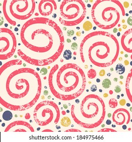 Bright pattern with streamers and confetti. 