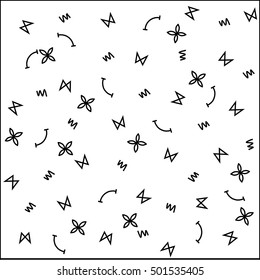 Bright pattern in the style of the Memphis line. Geometric pattern for the cover, booklet, wallpaper, gift. Pattern birthday.
