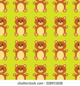 Brown Teddy Bear Seamless Pattern Vector Stock Vector (royalty Free 