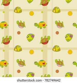 Bright pattern with turtle for baby