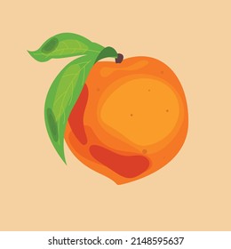 A bright peach in watercolor style
