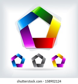 Bright  pentagon. color icon