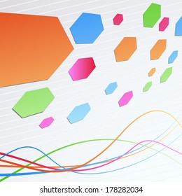 Bright perspective geometrical background template. Vector illustration