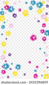 Vector transparente de fondo de pétalo brillante. Planta Ligeramente Textil. Funda floral púrpura. Wild Banner. Gerbera multicolor clara.