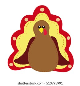 Bright picture of fun Turkey on a white background.