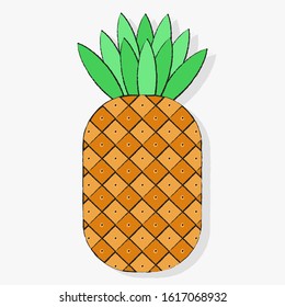 Bright Pineapple - Flat Design Vector
