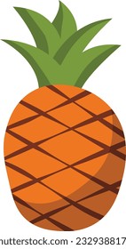 bright pineapple in a flat style, pineapple icon, ananas