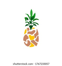 Bright pineapple spots one on a white background.