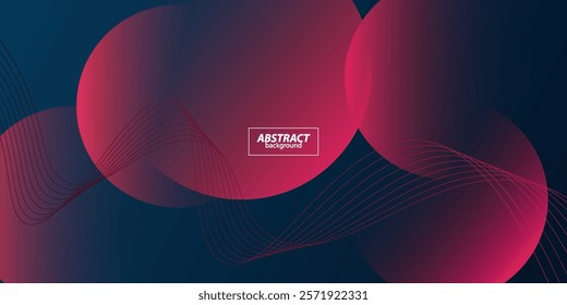 Bright pink abstract circle with gradient background lines. Simple pattern for product display advertising website poster wallpaper template. Vector Eps10