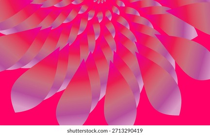 Fondo de patrón floral abstracto rosa brillante con pétalos en capas en un diseño radial simétrico, Ilustración vectorial floral moderna.