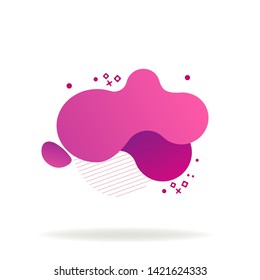 Bright pink abstract graphic elements. Dynamical colored forms and line. Gradient banners with flowing liquid shapes. Template for the design of logo, flyer or presentation. Vector illustration
