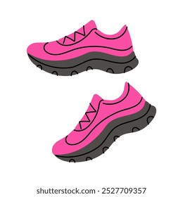 Sapatos atléticos rosa brilhante projetado para conforto e desempenho, perfeito para estilos de vida ativos