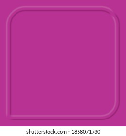 Bright pink background with a convex volumetric frame. Vector illustration.