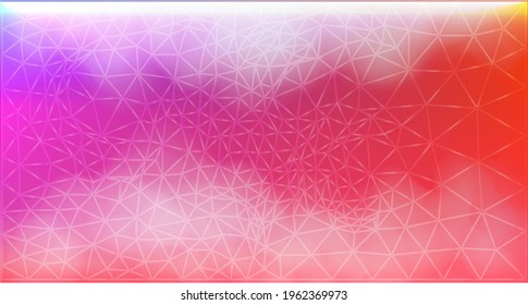 Bright pink background with geometric elements and white fog. 
Colorful background with colored smoke. Vector stock illustration.