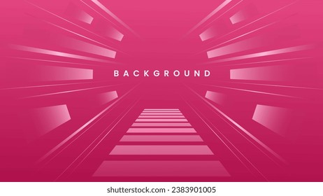 Hellrosa Hintergrund mit Treppen. Lichtweg