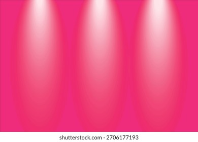 Fondo rosa brillante con tres focos