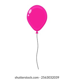 Bright pink balloon floating against a plain background in a cheerful atmosphere