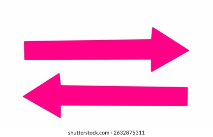 Bright pink bidirectional arrows on a clean white background symbolizing exchange, balance, communication, or two-way processes. Perfect for business, traffic, data flow concepts in design projects.