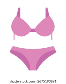 Bright pink bikini set simple and stylish swimwear for summer beach vacations