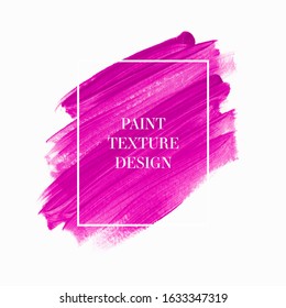 Bright pink brush paint background. Art abstract brush paint texture design acrylic stroke with square frame vector. Perfect element design for beauty poster and sale banner. 