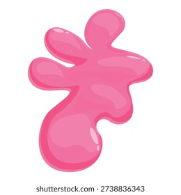 Bright pink bubble gum splattered on a clean white background, creating a sticky, playful, and vibrant visual