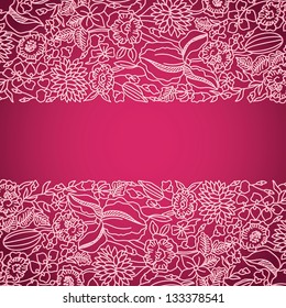 Bright pink card with lace pattern and your text place