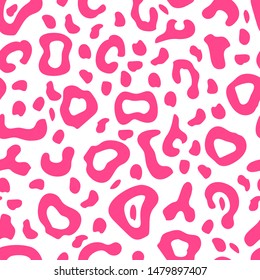 Bright pink cartoon leopard