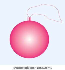 Bright pink Christmas ball for Christmas tree decoration.	