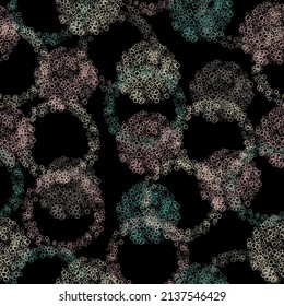 Bright pink color on black and white background. Abstract watercolour background with colorful circles on black. 