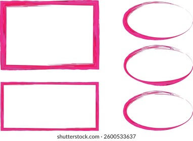 bright pink colorful art sketchy abstract frames