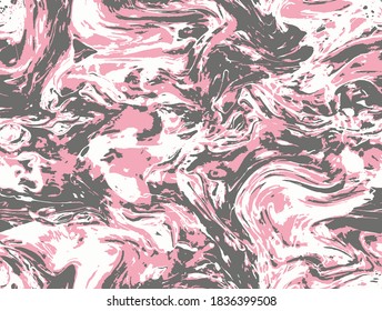 Bright Pink Decoration Vector Pattern. Violet Repeat Fluid Graphic Agate. Magenta Seamless Fashion Paint Ebru. Pink Repeat Textile Paint Surface. Pink Oil.