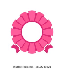 A Bright Pink Decorative Rosette Ribbon Award Icon for Special Events
