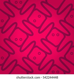 Bright pink decorative seamless pattern in carpet style. Bright, graphical design for carpet, ads, curtain or other purpose.