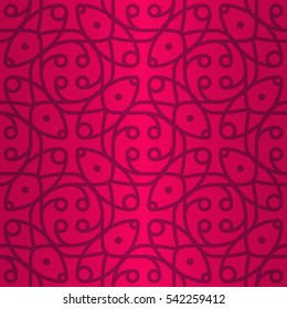 Bright pink decorative seamless pattern in organic style. Flat mosaic repeatable backdrop. Bright, contrast design for wallpaper, carpet, textile or other purpose.