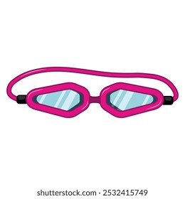 Bright pink diving goggles set against a white background, ready for a fun day by the pool or an exciting underwater exploration.