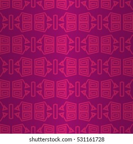 Bright pink fancy seamless pattern background in savage tribes style. Modern decor. Shining, symmetric design for web, textile, packing-paper or other purpose.