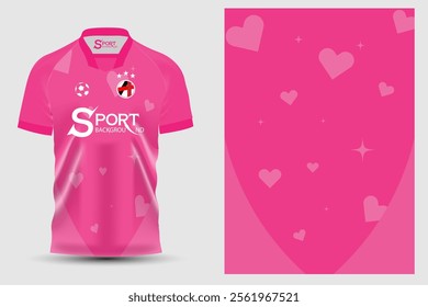 A bright pink football shirt with a heart-shaped pattern creates a cute and cheerful feeling that perfectly enhances the atmosphere of the sport.