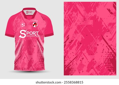 The bright pink football shirt uses different windows and textures to add interest to the shirt. It also features the brand logo "S SPORT" as part of the design.