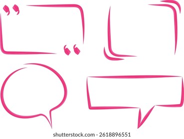 bright pink fuchsia color quote frames and speech bubbles