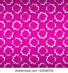 Bright pink geometric seamless pattern background in virus style. Colorful, symmetric design for web, curtain, ads or other purpose. Actual design. Tangled tessellated repeatable backdrop.