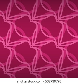 Bright pink geometric seamless pattern background in roman style. Complicated tessellated repeatable backdrop.