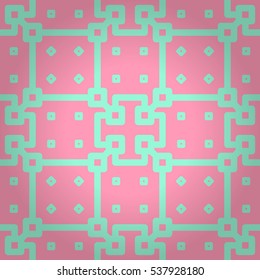 Bright pink geometric seamless pattern in greek style. Bright, contrast design for banner, surface, carpet or other purpose. Vector background.