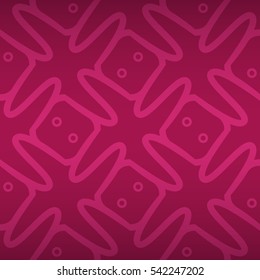 Bright pink geometric seamless pattern in tribal style. Colorful, graphical design for textile, fabric, packing-paper or other purpose.