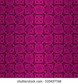 Bright pink geometrical seamless pattern background in extraterrestrial style. Flat tessellated repeatable backdrop.