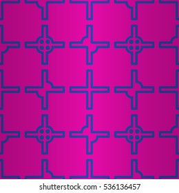 Bright pink geometrical seamless pattern in liner style.