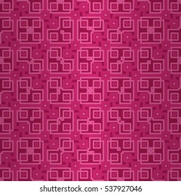 Bright pink geometrical seamless pattern in tribal style. Colorful, symmetrical design for banner, web, game or other purpose.