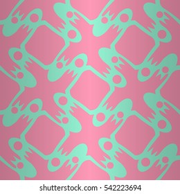 Bright pink geometrical seamless pattern in tracery style. Contemporary texture.