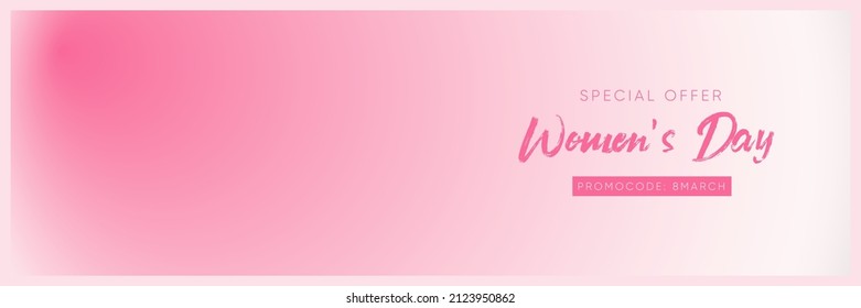 Bright pink gradient background for womens day. Vector horizontal design with circular blurred nude pearl fashion gradient.
